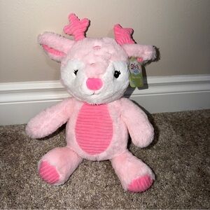Spark Create Imagine Pink Deer My 1st Christmas Plush Rattle Stuffed Animal 12"